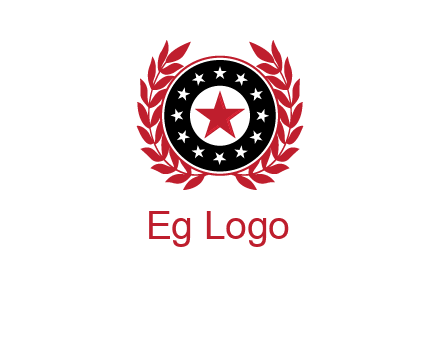stars, leaves and circle security logo