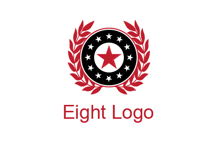 stars, leaves and circle security logo