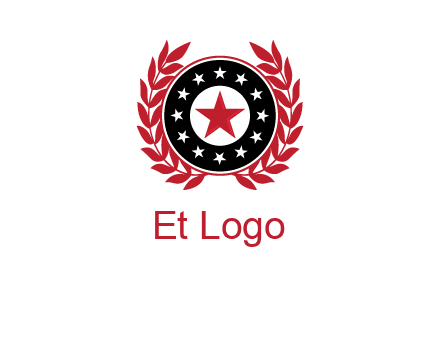 stars, leaves and circle security logo