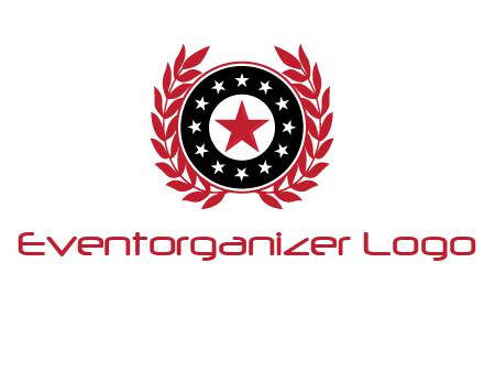 stars, leaves and circle security logo