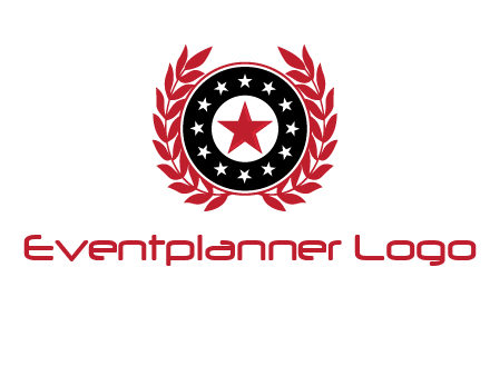 stars, leaves and circle security logo