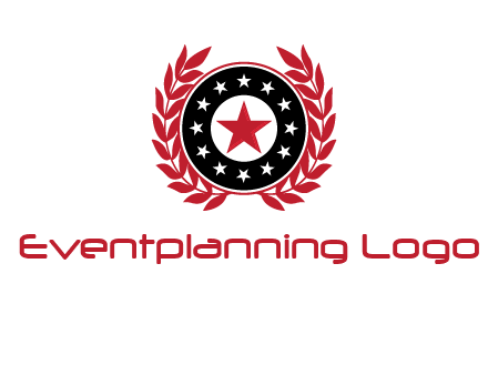stars, leaves and circle security logo