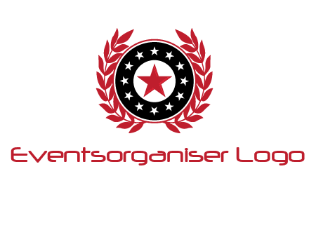 stars, leaves and circle security logo
