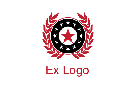 stars, leaves and circle security logo