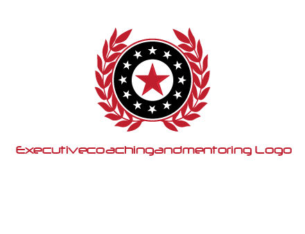 stars, leaves and circle security logo