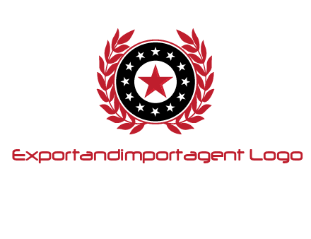 stars, leaves and circle security logo