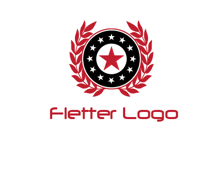 stars, leaves and circle security logo