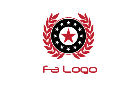 stars, leaves and circle security logo