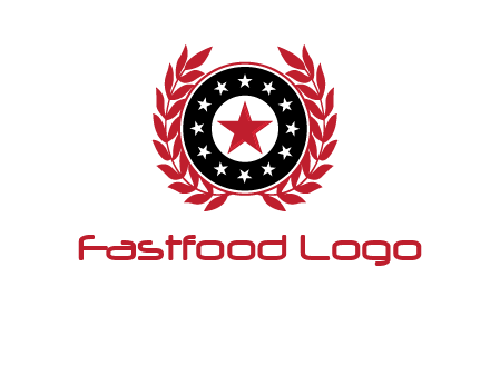 stars, leaves and circle security logo