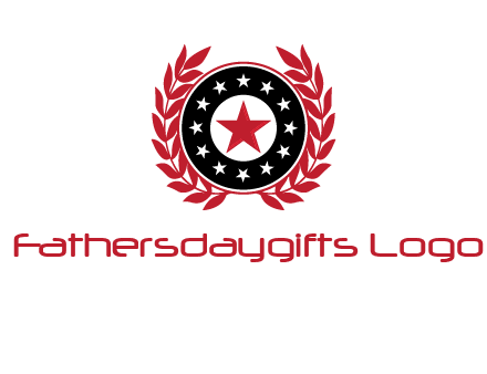 stars, leaves and circle security logo