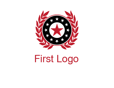 stars, leaves and circle security logo