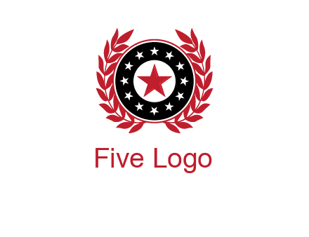 stars, leaves and circle security logo