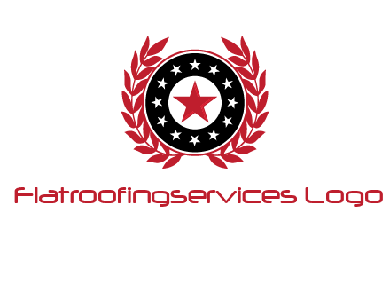 stars, leaves and circle security logo