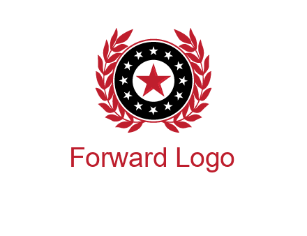 stars, leaves and circle security logo