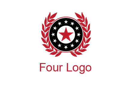 stars, leaves and circle security logo