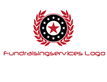 stars, leaves and circle security logo