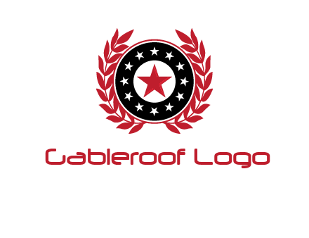 stars, leaves and circle security logo