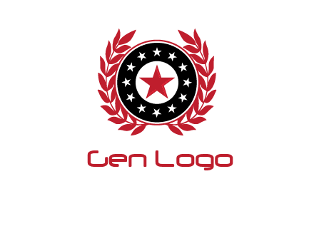 stars, leaves and circle security logo