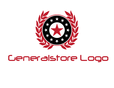 stars, leaves and circle security logo