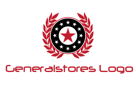 stars, leaves and circle security logo