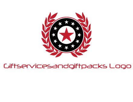 stars, leaves and circle security logo