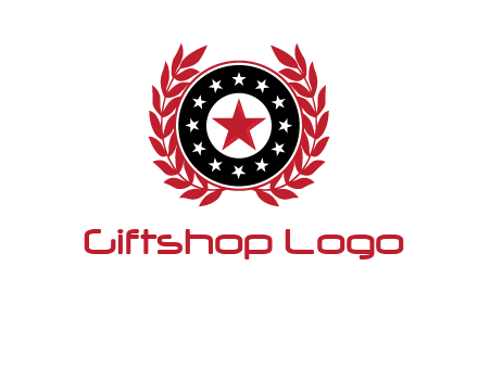 stars, leaves and circle security logo