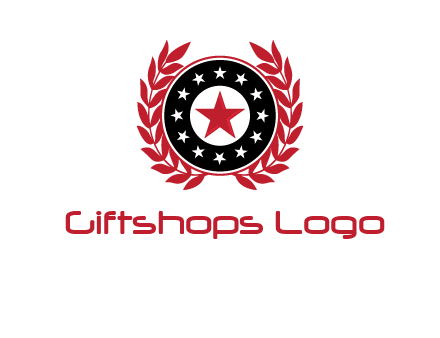 stars, leaves and circle security logo