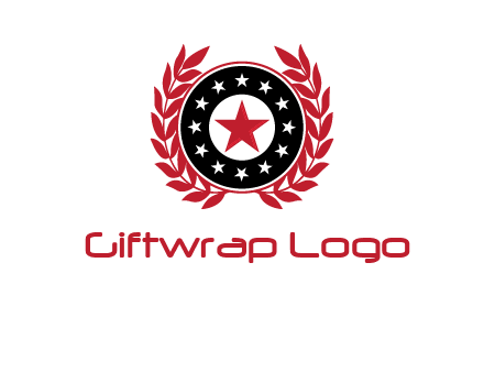 stars, leaves and circle security logo