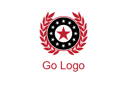 stars, leaves and circle security logo