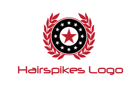 stars, leaves and circle security logo