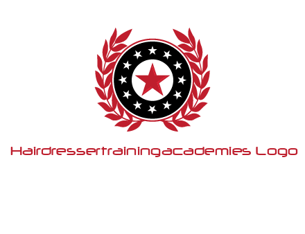 stars, leaves and circle security logo