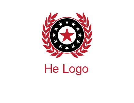 stars, leaves and circle security logo