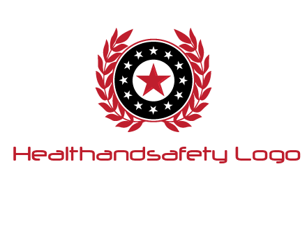 stars, leaves and circle security logo
