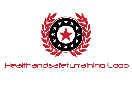 stars, leaves and circle security logo