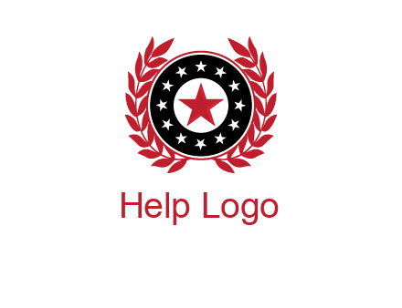 stars, leaves and circle security logo