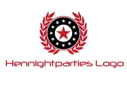 stars, leaves and circle security logo