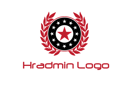 stars, leaves and circle security logo