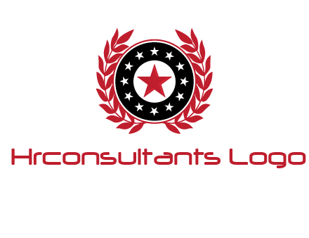 stars, leaves and circle security logo