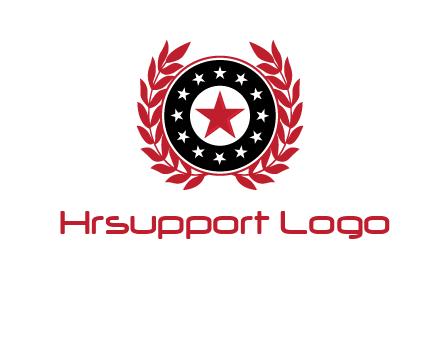 stars, leaves and circle security logo