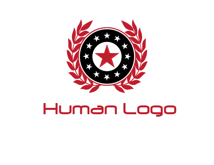 stars, leaves and circle security logo