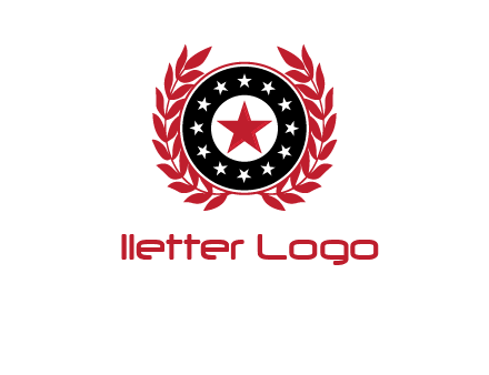 stars, leaves and circle security logo