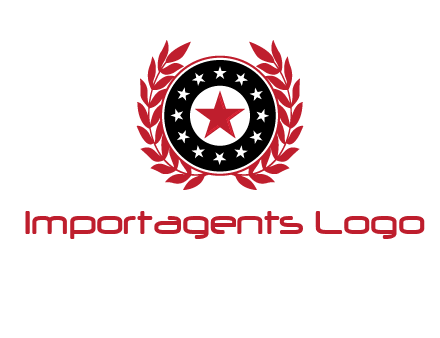 stars, leaves and circle security logo