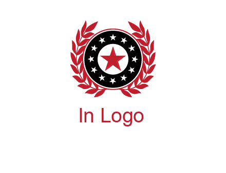 stars, leaves and circle security logo