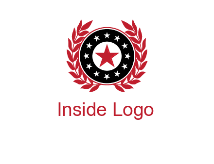 stars, leaves and circle security logo