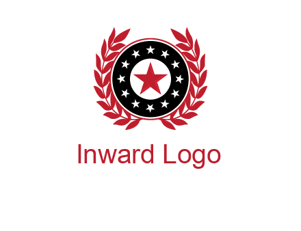 stars, leaves and circle security logo