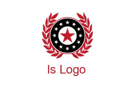 stars, leaves and circle security logo
