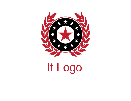 stars, leaves and circle security logo