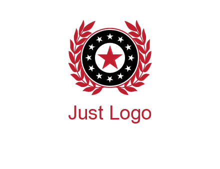 stars, leaves and circle security logo