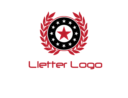 stars, leaves and circle security logo