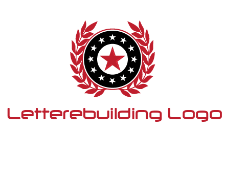 stars, leaves and circle security logo